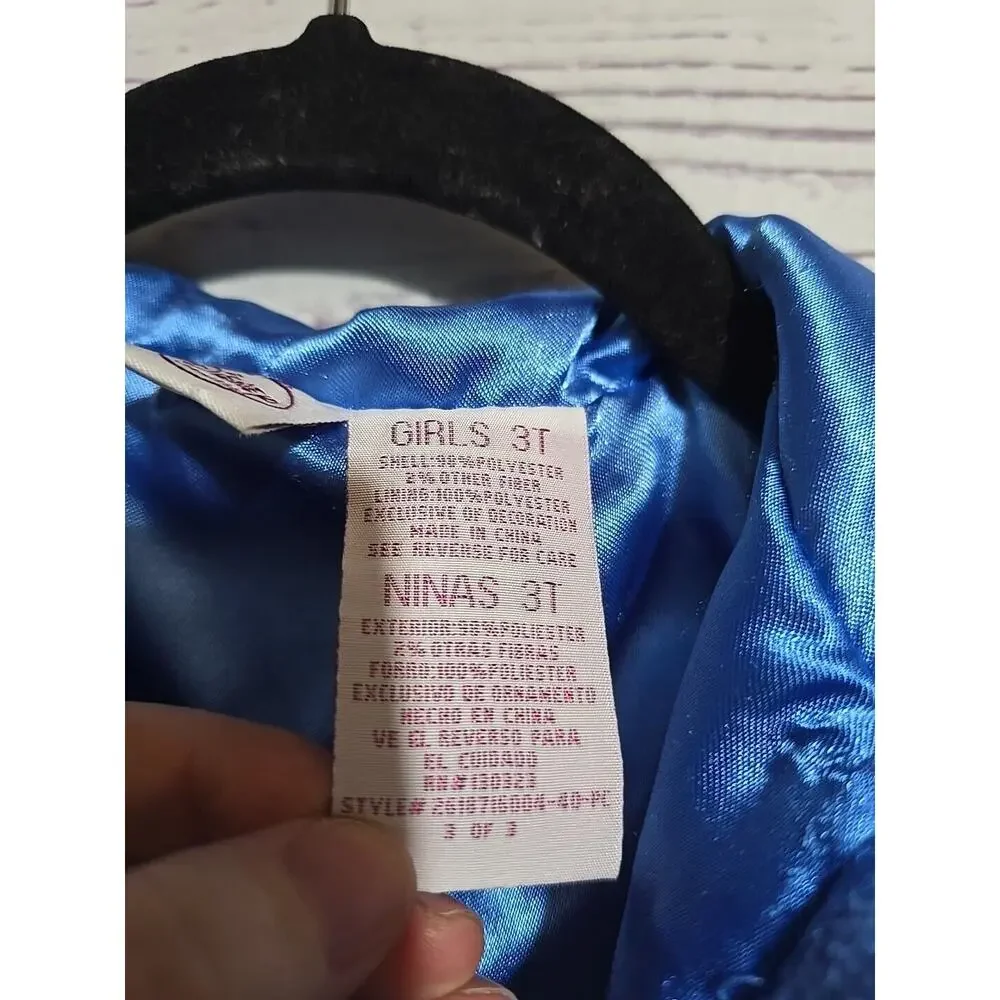 Disney Princess Blue Plaid‎ Cinderella Fleece Hoodie Jacket Kids Girls Size 3T